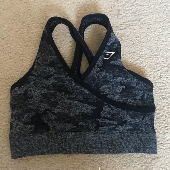 Gymshark Black Adapt Camo Seamless Bra - Picture 2 of 3